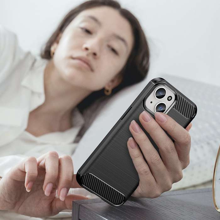 Carbon Fiber Design Cover for iPhone 15 Shockproof Case