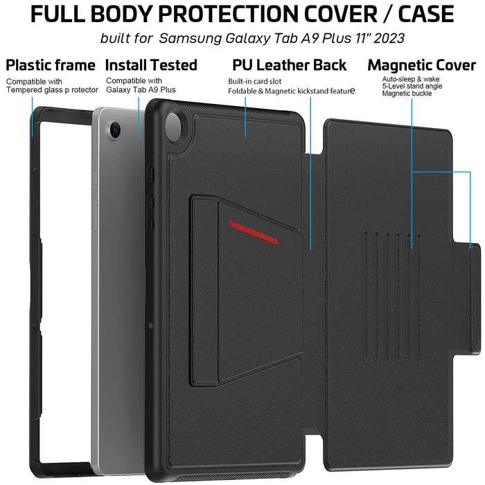 LeatherBlazer Shockproof Rugged Cover for Samsung Galaxy Tab A9 Plus (11")
