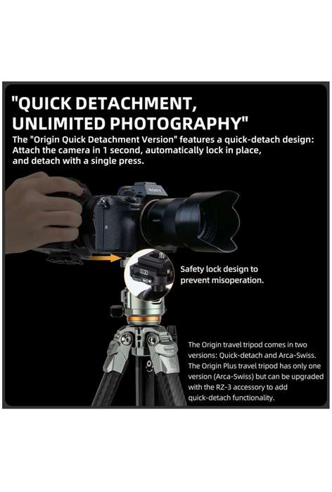 Fotopro Carbon Fiber Portable Lightweight Camera Tripod Stand - Origin+O-7H