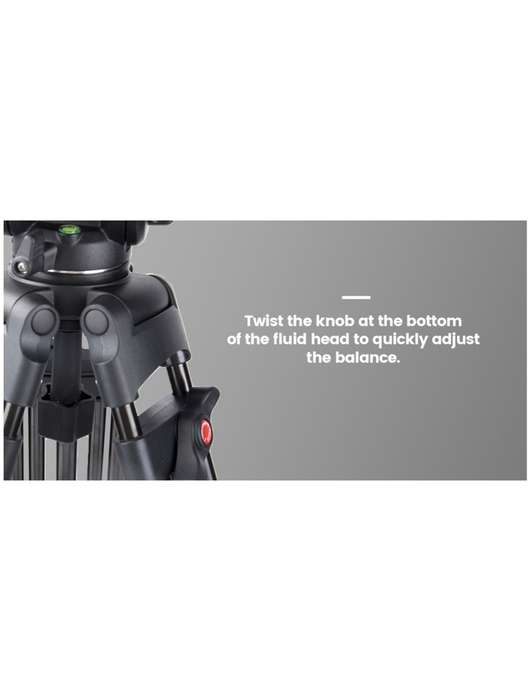 Fotopro Aluminium Heavy-Duty Fluid Head Video Tripod Stand - DV-2