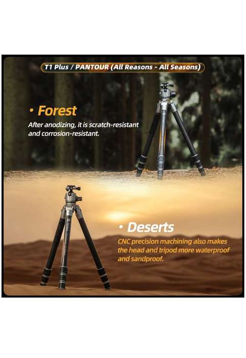 Fotopro Lightweight All Terrain Camera Tripod Stand - (T1 Plus+T-Bar+TH-1M)