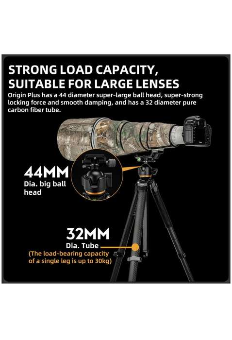 Fotopro Carbon Fiber Lightweight Camera Tripod Stand - Origin+O-7HS