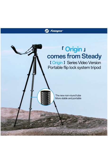 Fotopro Heavy-Duty Fluid Head Video Tripod Stand - Origin Plus Video