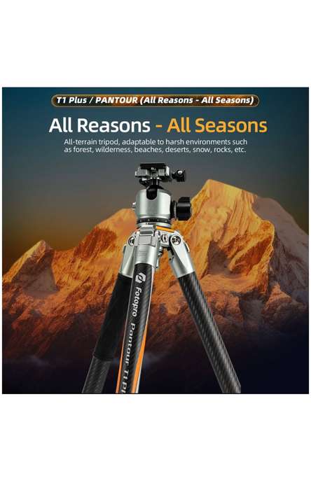 Fotopro Lightweight All Terrain Camera Tripod Stand - (T1 Plus+T-Bar+TH-1M)