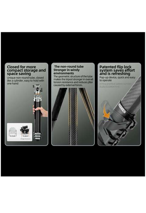 Fotopro Heavy-Duty Fluid Head Video Tripod Stand - Origin Plus Video