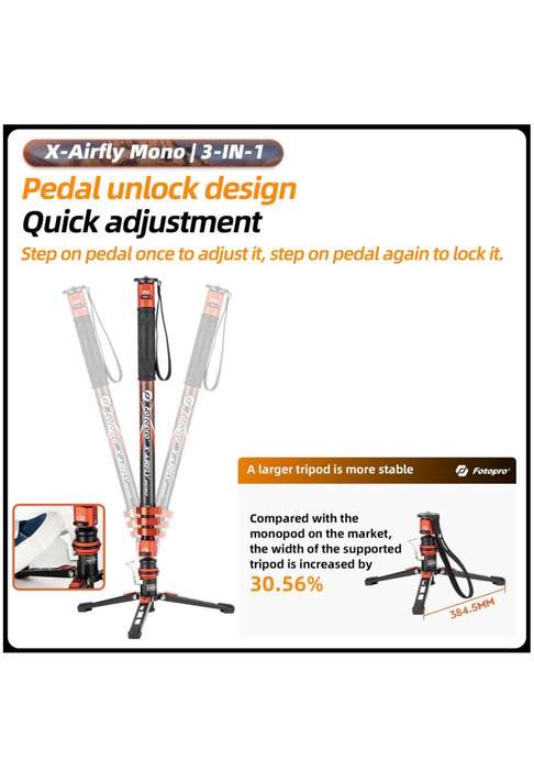 Fotopro x-Airfly Mono Multifunctional Portable Camera Monopod/ Tripod Stand