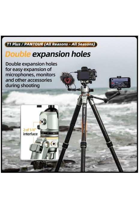 Fotopro Lightweight All Terrain Camera Tripod Stand - (T1 Plus+T-Bar+TH-1M)