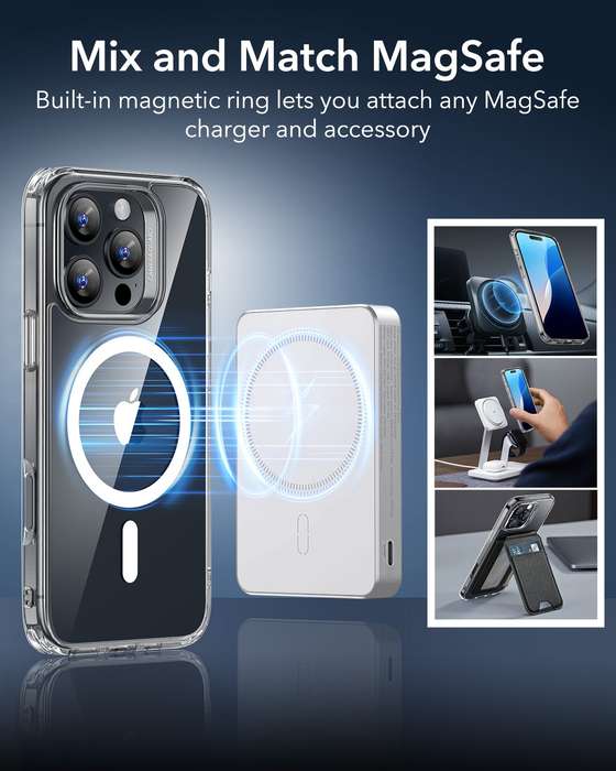 ESR Classic Hybrid MagSafe Cover for iPhone 16 Pro / 16 Pro Max (HaloLock) - Clear