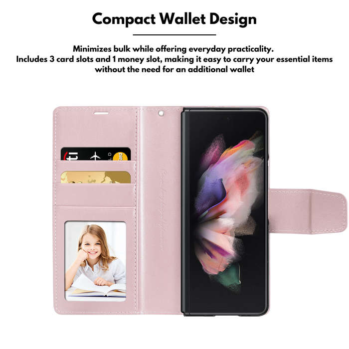 Hanman Classic Flip Leather Wallet Cover for Samsung Galaxy Z Fold 3