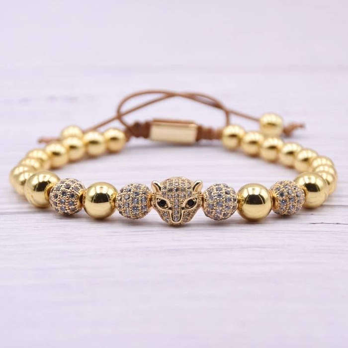 Argent Craft Gold Stone & Royal Cheetah Bracelet