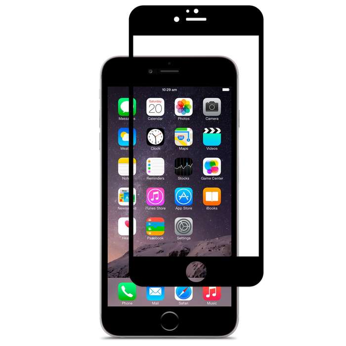 CellTime Full Tempered Glass Screen Guard for iPhone 6 Plus - Black