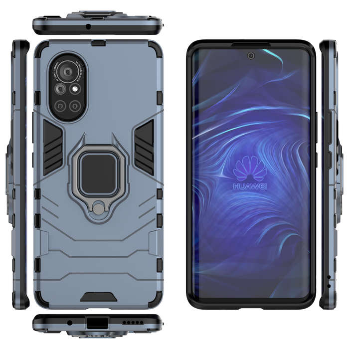 CellTime Huawei Nova 8 Shockproof Black Panther Magnetic Ring Stand Cover