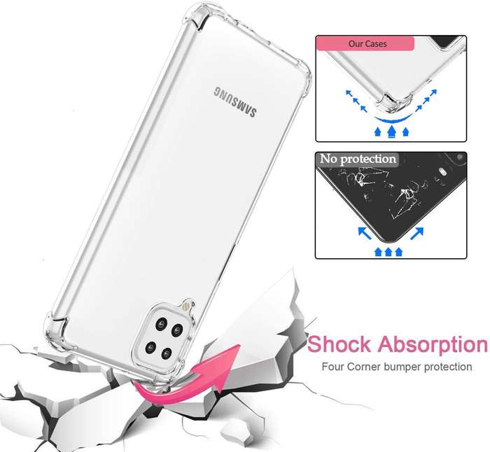 CellTime Galaxy A12 Clear Shock Resistant Armor Cover