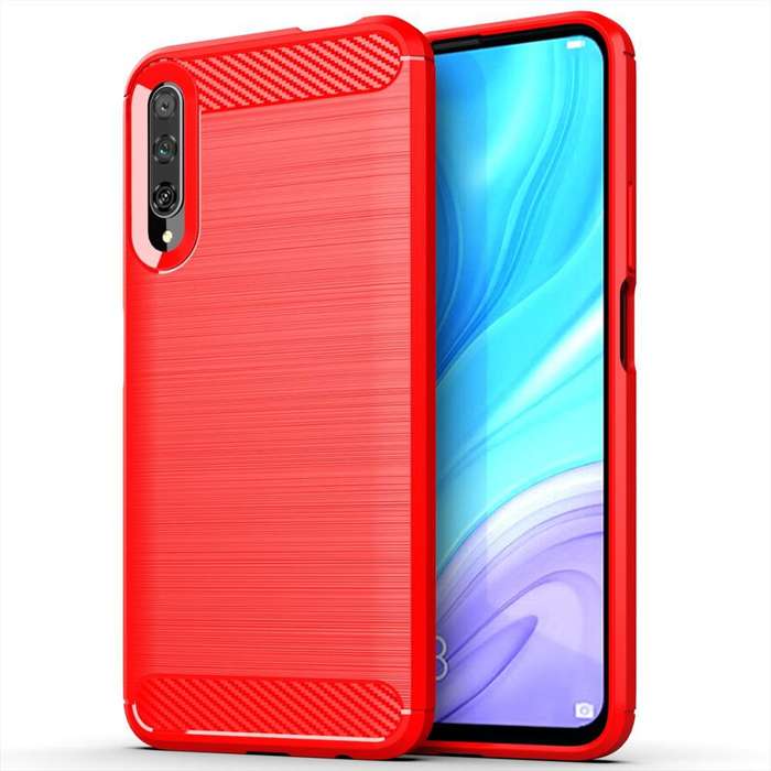 CellTime Huawei Y9S Shockproof Carbon Fiber Design Cover - Red