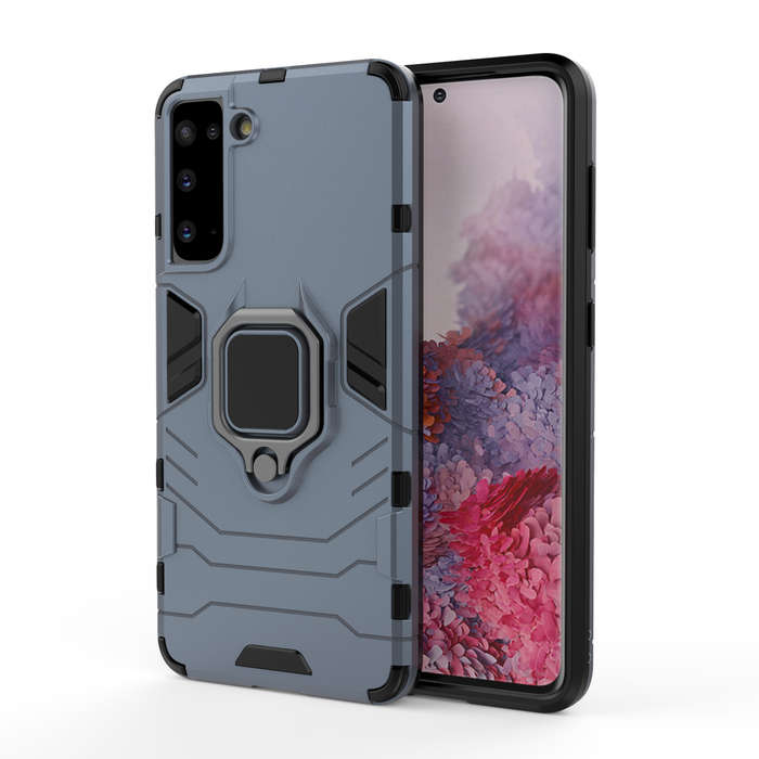CellTime Galaxy S21 Shockproof Black Panther Magnetic Ring Stand Cover