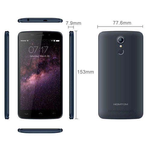 HOMTOM HT17 8GB, Network: 4G, Fingerprint Identification, 5.5 inch Android 6.0, MT6737 Quad Core ...