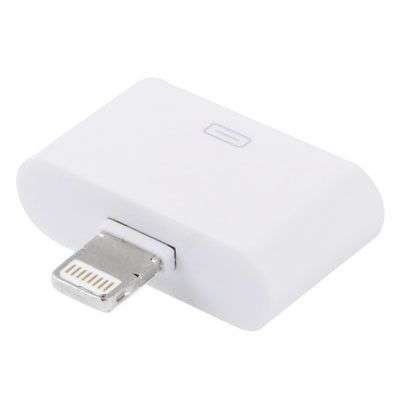 30 Pin Female to Lightning 8 Pin Male Adapter for iPad 4, iPhone 5, iPad mini, iPod Touch 5 - White