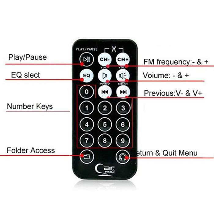 Car MP3 Player Wireless FM Transmitter with Remote Control