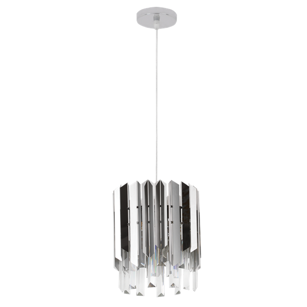 Stainless Steel and Crystal Polished Chrome Pendant Light