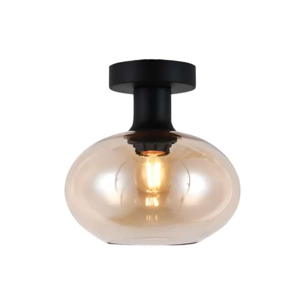 Amber Glass Orb Ceiling Light