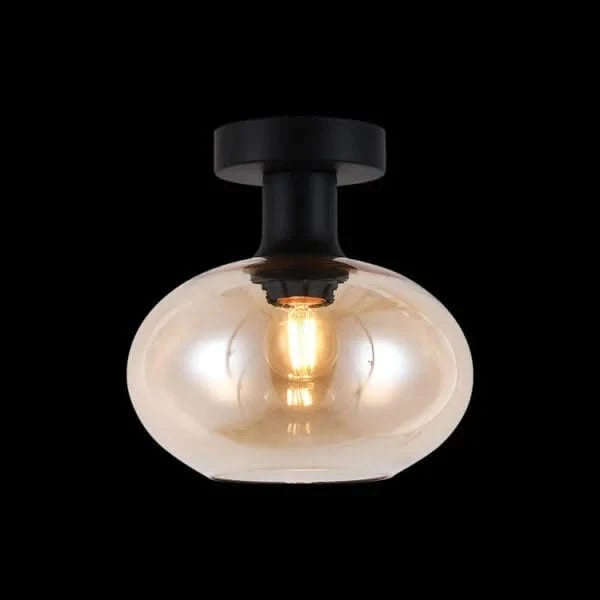 Amber Glass Orb Ceiling Light