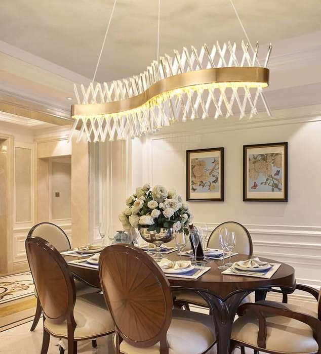 Wave Gold & Crystal Chandelier
