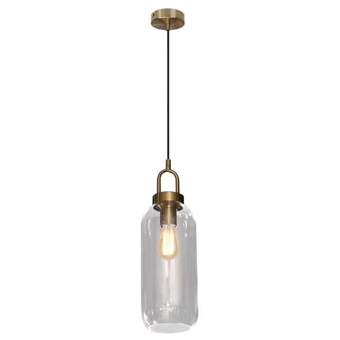 Nougat Glass Antique Brass Pendant Light