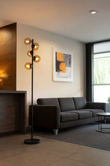 Floor Lamp with Smoke Colour Glass SL401