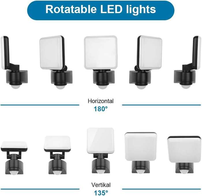 LED Flood Light - 10W / 20W Adjustable Head LED Floodlight (Motion Sensor)
