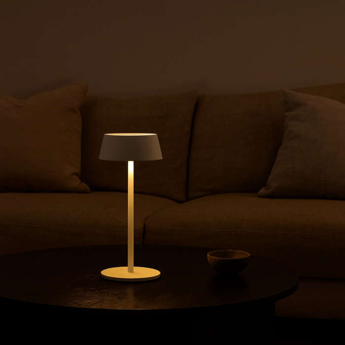 Lola White LED Table Lamp - Rechargeable