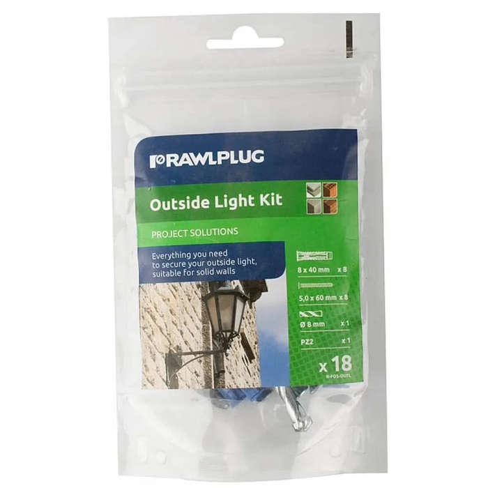 Rawlplug Outside Light Kit â Complete Fixing Set for Solid Walls