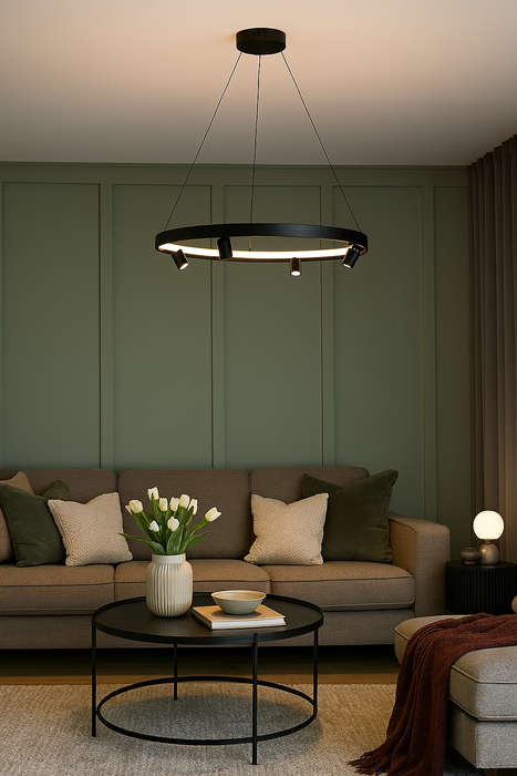 Crown Black LED Pendant Light