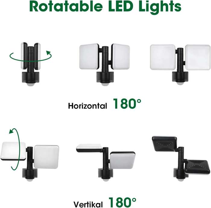 LED Flood Light - 10W / 20W Adjustable Head LED Floodlight (Motion Sensor)