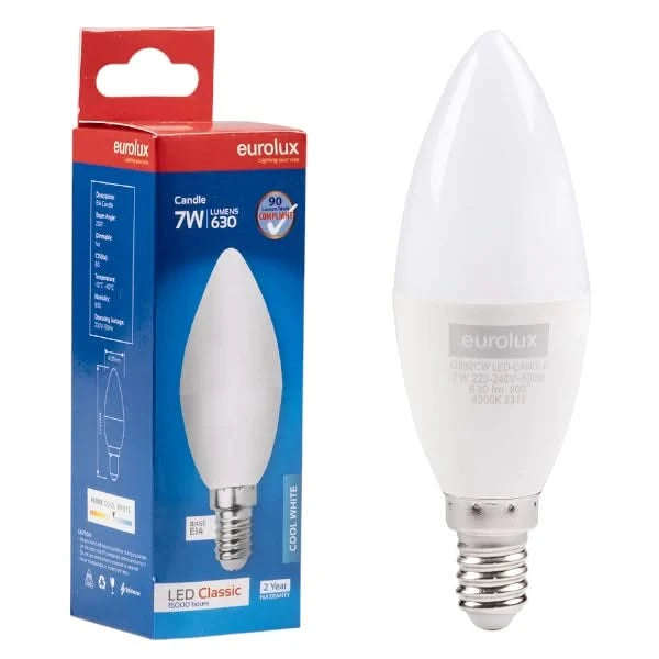 7W Warm White LED E14 Candle Bulb