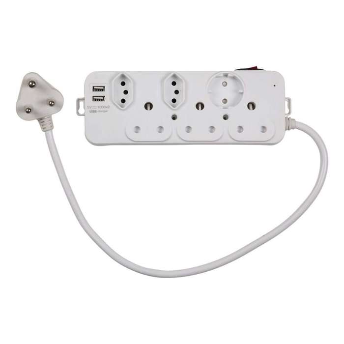 6 Way USB & Multi Plug - Surge Protected