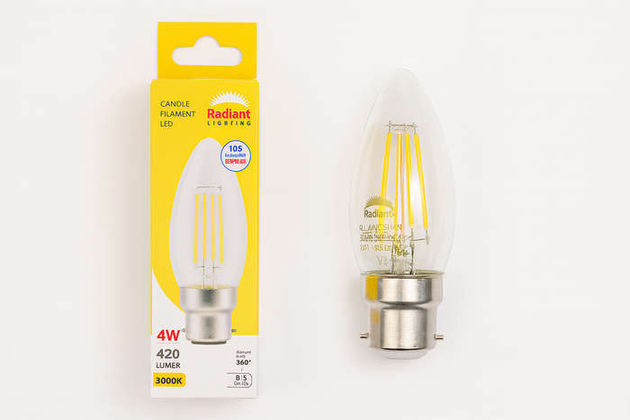 4W LED B22 Candle Bulb - 3000K