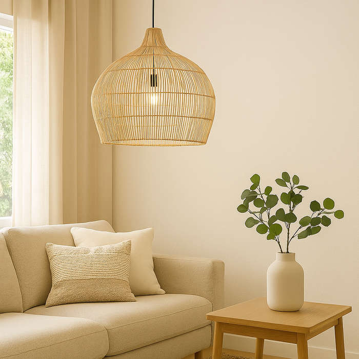 Haiti Bamboo Rattan Pendant 600