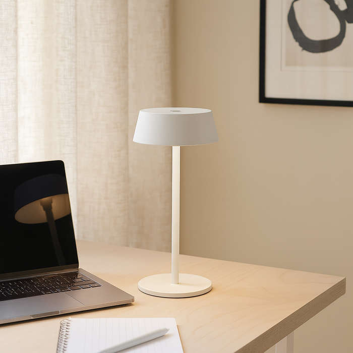Lola White LED Table Lamp - Rechargeable