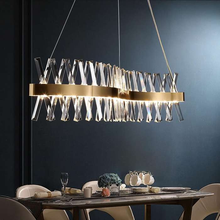 Wave Gold & Crystal Chandelier