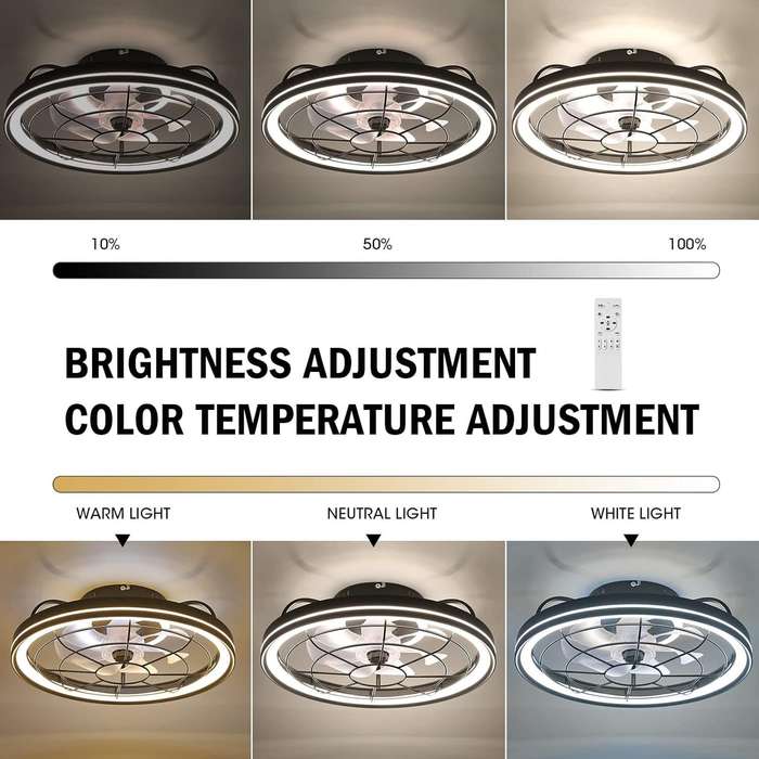 Clint Flush Mount LED Ceiling Fan