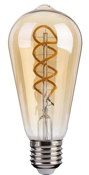 LED Bulb - Amber LED Filament Squirrel Cage ST64 (Dimmable)
