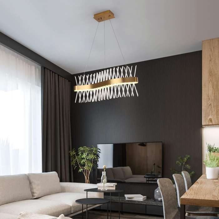 Wave Gold & Crystal Chandelier
