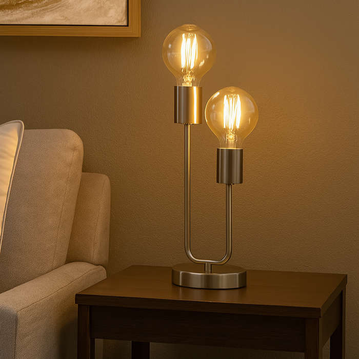 Hensel Satin Chrome Table Lamp