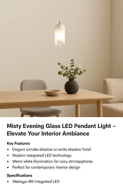 Misty Evening Glass LED Pendant Light