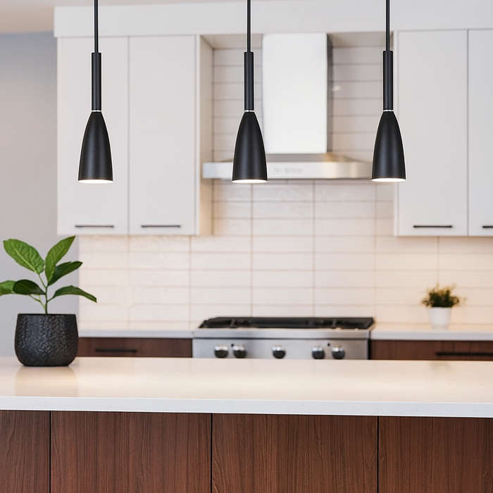 Black Metal Pendant 1 Light