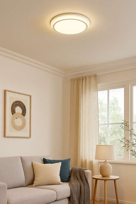 Eurolux Silver LED Ceiling Light Opal Acrylic Diffuser