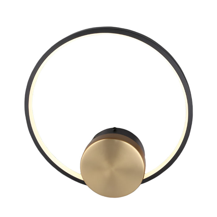 LED Ring Wall Light Black & Gold