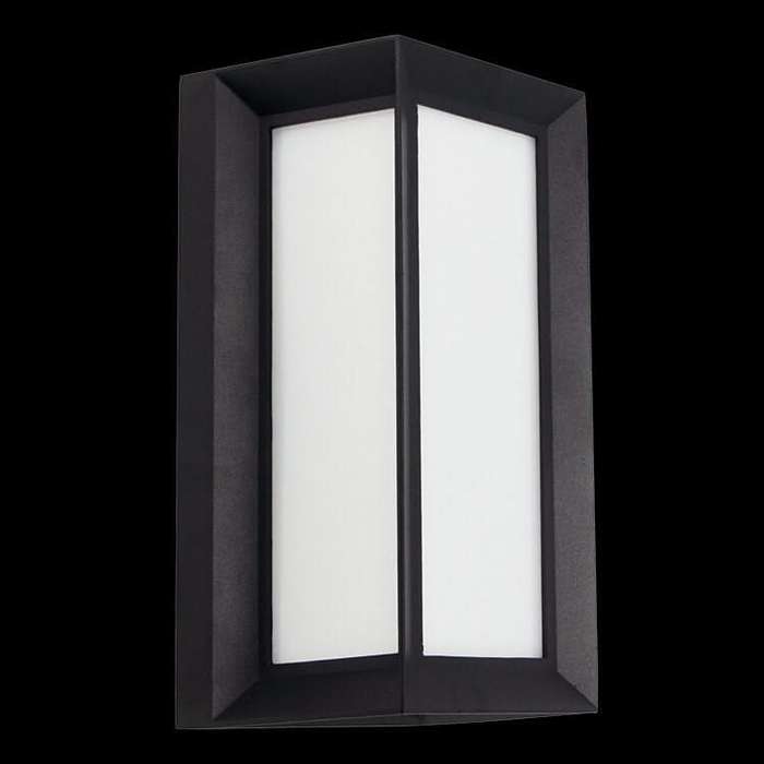 Coastal Framed Black LED Outdoor Wall Light Opal Diffuser