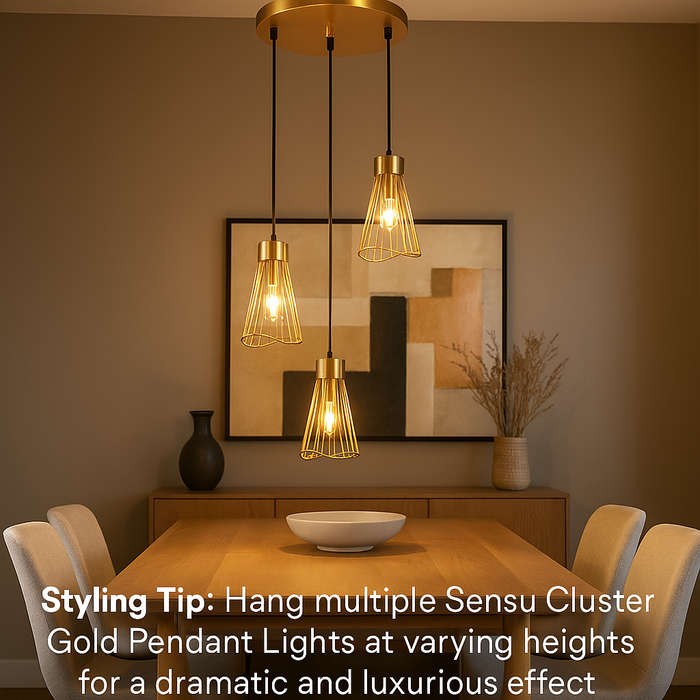 Sensu Cluster Gold Pendant Light