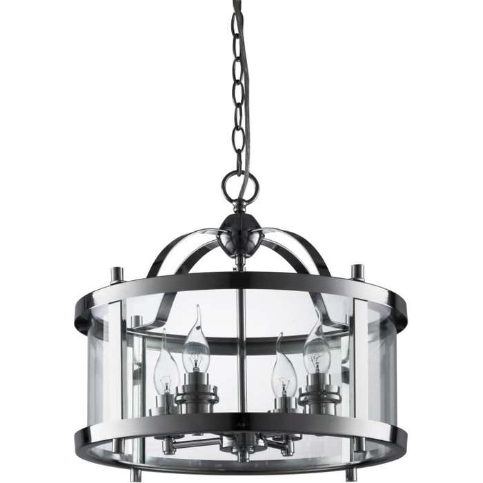 Chrome Drum Pendant Light